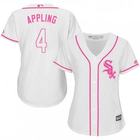 Womens Majestic Chicago White Sox 4 Luke Appling Replica White Fashion Cool Base MLB Jersey