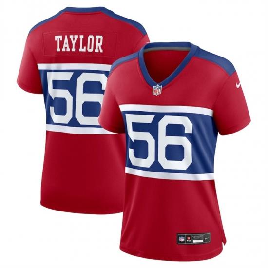 Women New York Giants 56 Lawrence Taylor Century Red Alternate Vapor Limited Stitched Football Jersey