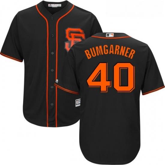 Youth Majestic San Francisco Giants 40 Madison Bumgarner Replica Black Alternate Cool Base MLB Jersey