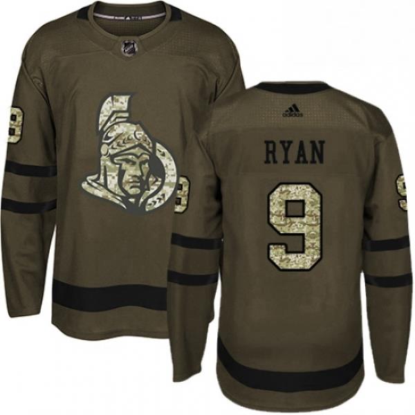 Mens Adidas Ottawa Senators 9 Bobby Ryan Premier Green Salute to Service NHL Jersey