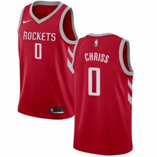 Mens Nike Houston Rockets 0 Marquese Chriss Swingman Red NBA Jersey Icon Edition