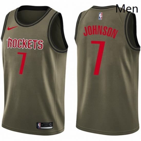 Mens Nike Houston Rockets 7 Joe Johnson Swingman Green Salute to Service NBA Jersey