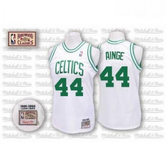 Mens Mitchell and Ness Boston Celtics 44 Danny Ainge Swingman White Throwback NBA Jersey