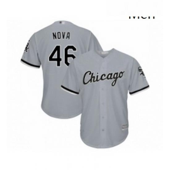 Mens Chicago White Sox 46 Ivan Nova Replica Grey Road Cool Base Baseball Jersey