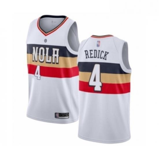 Womens New Orleans Pelicans 4 JJ Redick White Swingman Jersey Earned Edition