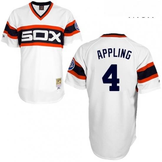 Mens Mitchell and Ness 1983 Chicago White Sox 4 Luke Appling Replica White Throwback MLB Jersey