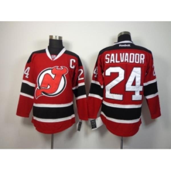 NHL New Jersey Devils #24 Bryce Salvador Red Stitched Jerseys