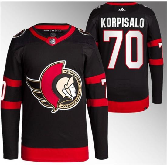 Men Ottawa Senators 70 Joonas Korpisalo Black Stitched Jersey