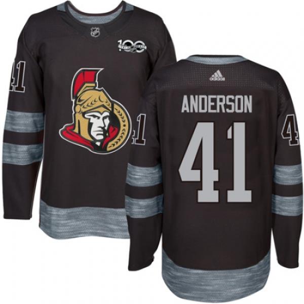 Adidas Senators #41 Craig Anderson Black 1917 2017 100th Anniversary Stitched NHL Jersey