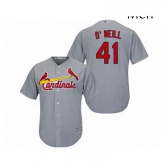 Mens St Louis Cardinals 41 Tyler O Neill Replica Grey Road Cool Base Baseball Jersey