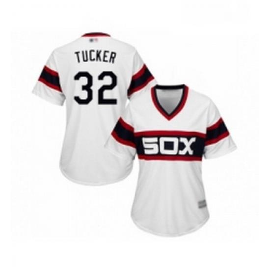 Womens Chicago White Sox 32 Preston Tucker Replica White 2013 Alternate Home Cool Base Baseball Jersey