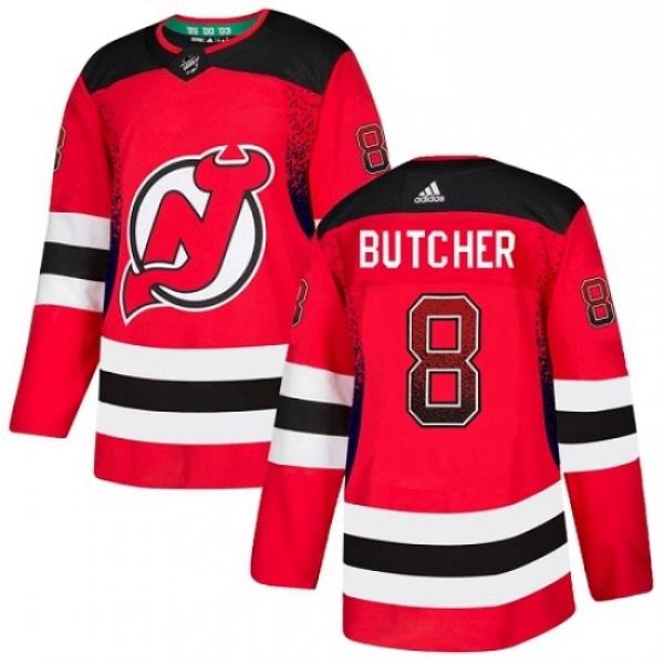 Mens Adidas New Jersey Devils 8 Will Butcher Authentic Red Drift Fashion NHL Jersey