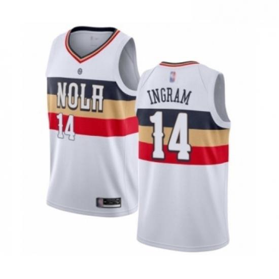 Womens New Orleans Pelicans 14 Brandon Ingram White Swingman Jersey Earned Edition