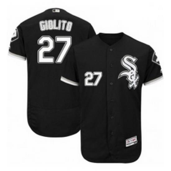 Mens Majestic Chicago White Sox 27 Lucas Giolito Black Alternate Flex Base Authentic Collection MLB Jersey