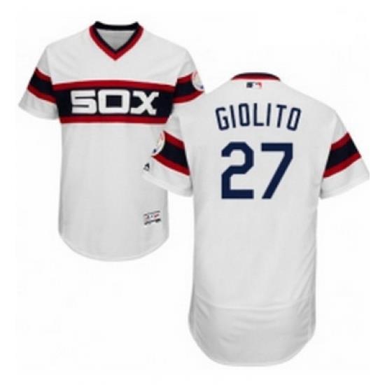 Mens Majestic Chicago White Sox 27 Lucas Giolito White Alternate Flex Base Authentic Collection MLB Jersey