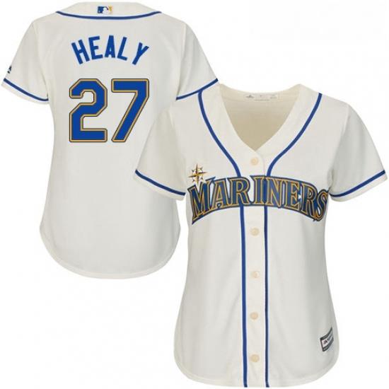 Womens Majestic Seattle Mariners 27 Ryon Healy Replica Cream Alternate Cool Base MLB Jersey