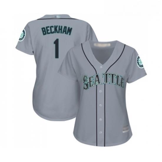 Womens Seattle Mariners 1 Tim Beckham Replica Grey Road Cool Base Baseball Jersey