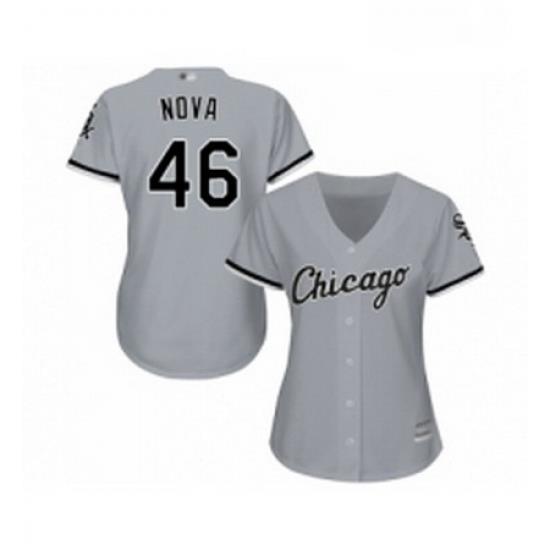 Womens Chicago White Sox 46 Ivan Nova Replica Grey Road Cool Base Baseball Jersey