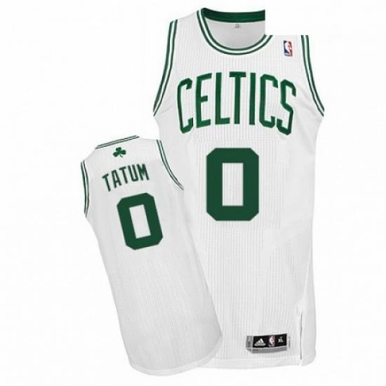 Mens Adidas Boston Celtics 0 Jayson Tatum Authentic White Home NBA Jersey