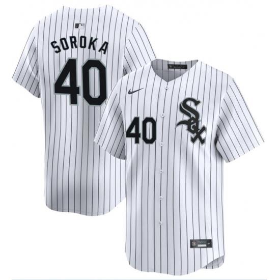 Men Chicago White Sox 40 Michael Soroka White Home Limited Stitched Baseball Jersey