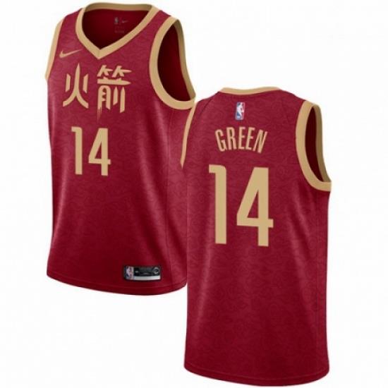 Mens Nike Houston Rockets 14 Gerald Green Swingman Red NBA Jersey 2018 19 City Edition