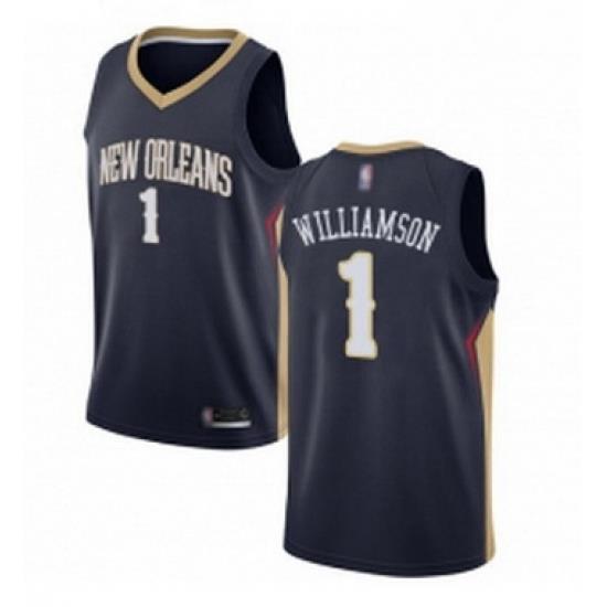 Womens Nike New Orleans Pelicans 1 Zion Williamson Navy NBA Swingman Icon Edition Jersey