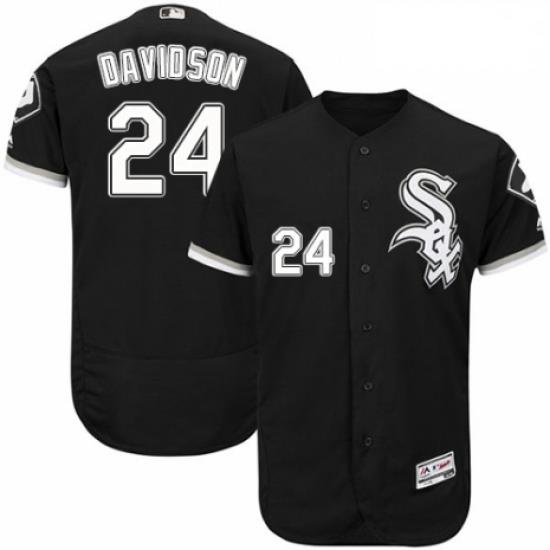 Mens Majestic Chicago White Sox 24 Matt Davidson Black Alternate Flex Base Authentic Collection MLB Jersey