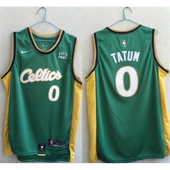 Men Boston Celtics 0 Jayson Tatum Green Stitched Basketball Jersey