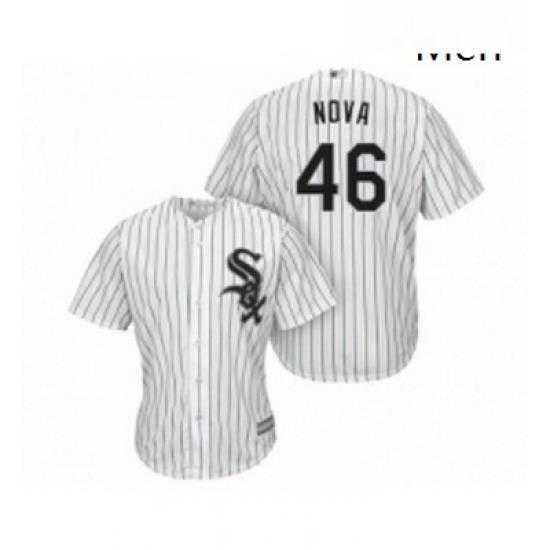 Mens Chicago White Sox 46 Ivan Nova Replica White Home Cool Base Baseball Jersey