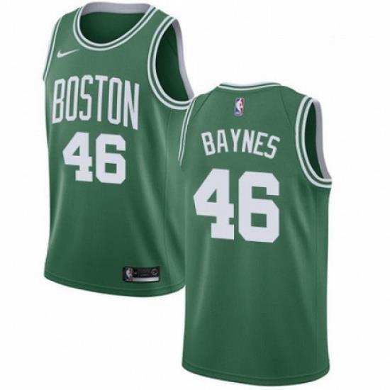 Mens Nike Boston Celtics 46 Aron Baynes Swingman GreenWhite No Road NBA Jersey Icon Edition