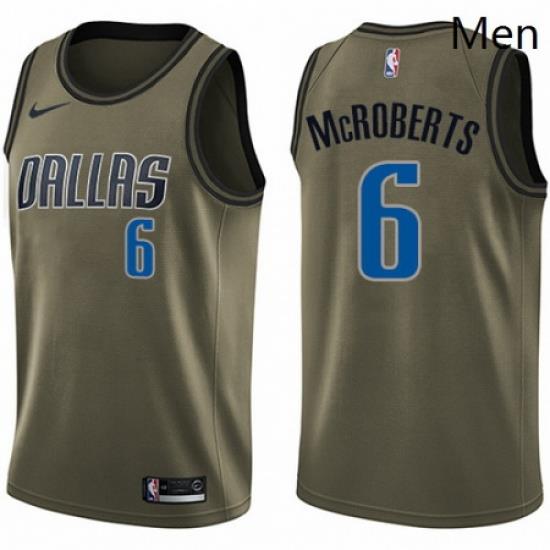 Mens Nike Dallas Mavericks 6 Josh McRoberts Swingman Green Salute to Service NBA Jersey