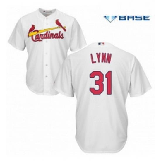 Youth Majestic St Louis Cardinals 31 Lance Lynn Replica White Home Cool Base MLB Jersey