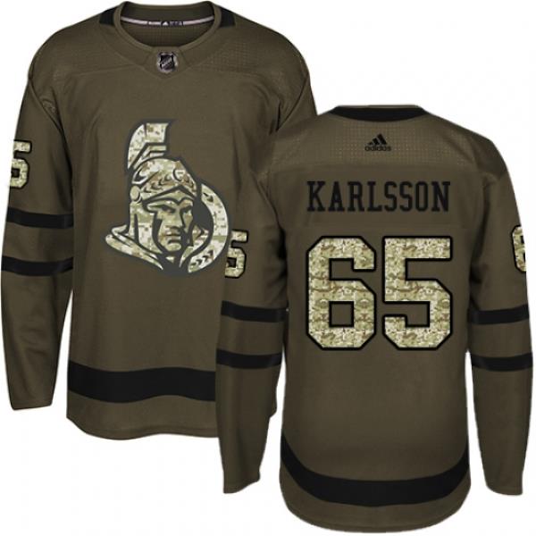 Adidas Senators #65 Erik Karlsson Green Salute to Service Stitched NHL Jersey