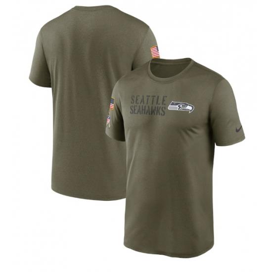 Men Seattle Seahawks Olive 2022 Salute To Service Legend Team T Shirt