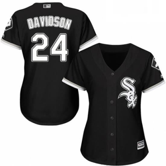 Womens Majestic Chicago White Sox 24 Matt Davidson Authentic Black Alternate Home Cool Base MLB Jersey