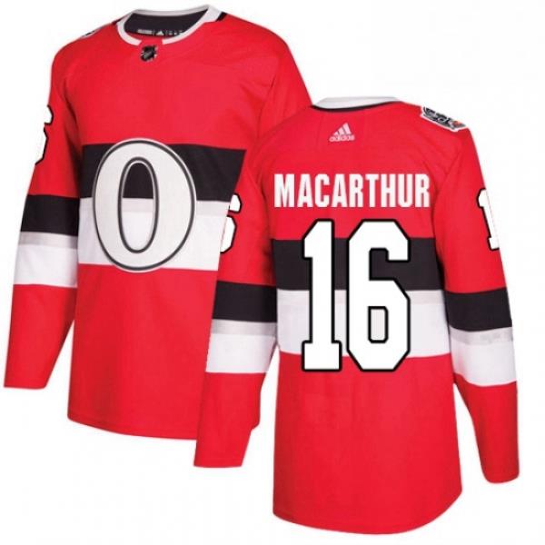 Mens Adidas Ottawa Senators 16 Clarke MacArthur Authentic Red 2017 100 Classic NHL Jersey