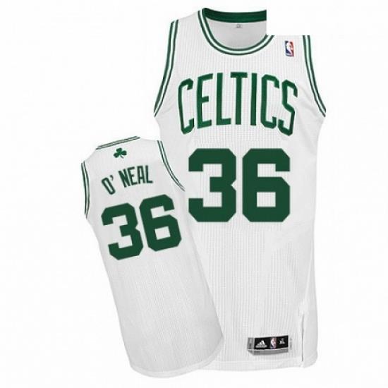 Mens Adidas Boston Celtics 36 Shaquille ONeal Authentic White Home NBA Jersey