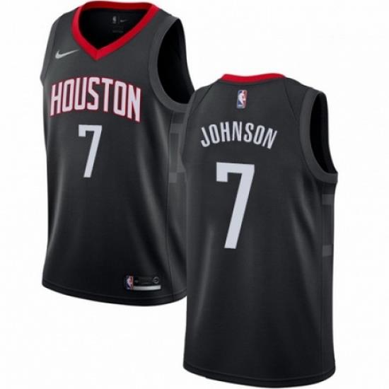 Mens Nike Houston Rockets 7 Joe Johnson Swingman Black NBA Jersey Statement Edition