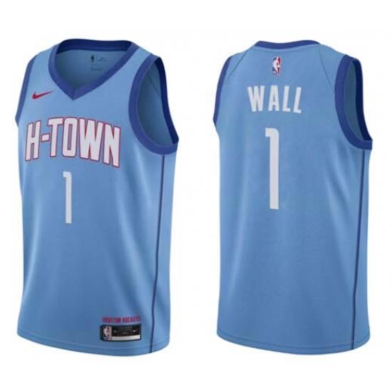 Men's Houston Rockets John Wall Blue Nike Association Swingman Jersey