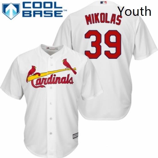 Youth Majestic St Louis Cardinals 39 Miles Mikolas Replica White Home Cool Base MLB Jersey