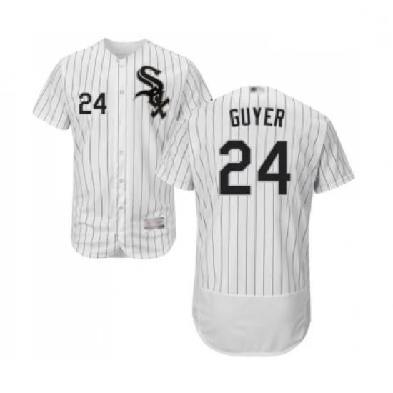 Mens Chicago White Sox 24 Brandon Guyer White Home Flex Base Authentic Collection Baseball Jersey