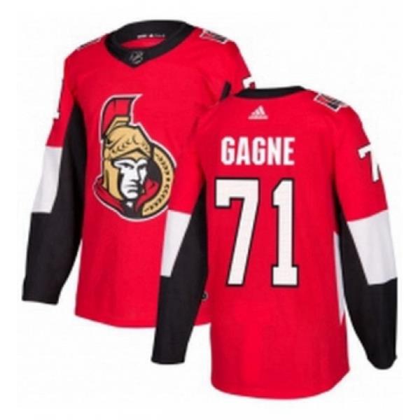 Mens Adidas Ottawa Senators 71 Gabriel Gagne Authentic Red Home NHL Jersey