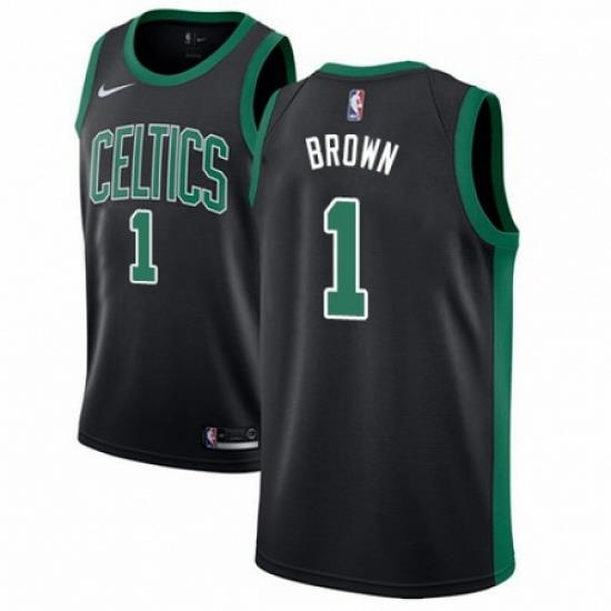 Mens Adidas Boston Celtics 1 Walter Brown Authentic Black NBA Jersey Statement Edition