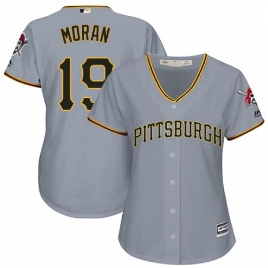 Womens Majestic Pittsburgh Pirates 19 Colin Moran Authentic Grey Road Cool Base MLB Jersey