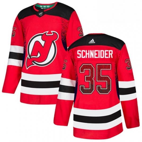 Mens Adidas New Jersey Devils 35 Cory Schneider Authentic Red Drift Fashion NHL Jersey