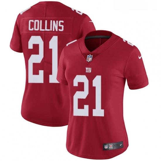 Womens Nike New York Giants 21 Landon Collins Red Alternate Vapor Untouchable Limited Player NFL Jersey