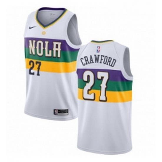 Womens Nike New Orleans Pelicans 27 Jordan Crawford Swingman White NBA Jersey City Edition