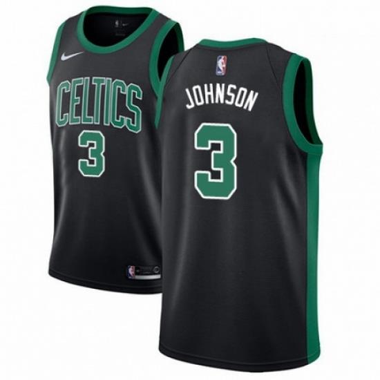 Mens Adidas Boston Celtics 3 Dennis Johnson Swingman Black NBA Jersey Statement Edition