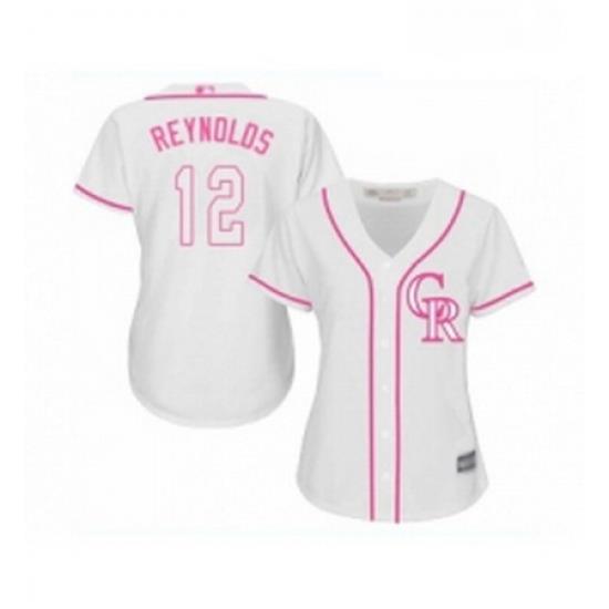 Womens Colorado Rockies 12 Mark Reynolds Replica White Fashion Cool Base Baseball Jersey