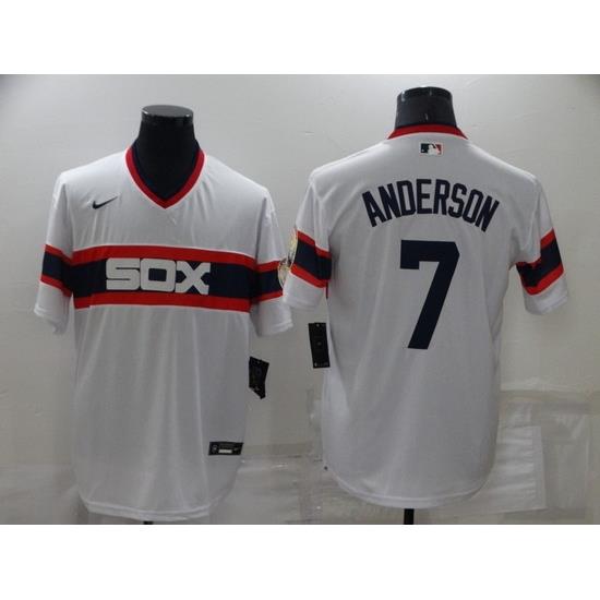 Men Chicago White Sox 7 Tim Anderson ThroWback Cool Base Stitched Jerseys